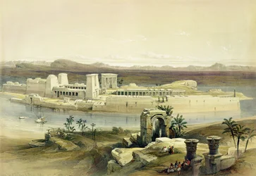 Algemeen gezicht op het eiland Philae, Nubië, uit Egypte en Nubië, deel 1